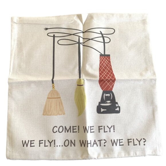 Halloween Pillow Covers Canvas 18 x 18 Festive Spooky Decor Set of 4 - Picture 4 of 7